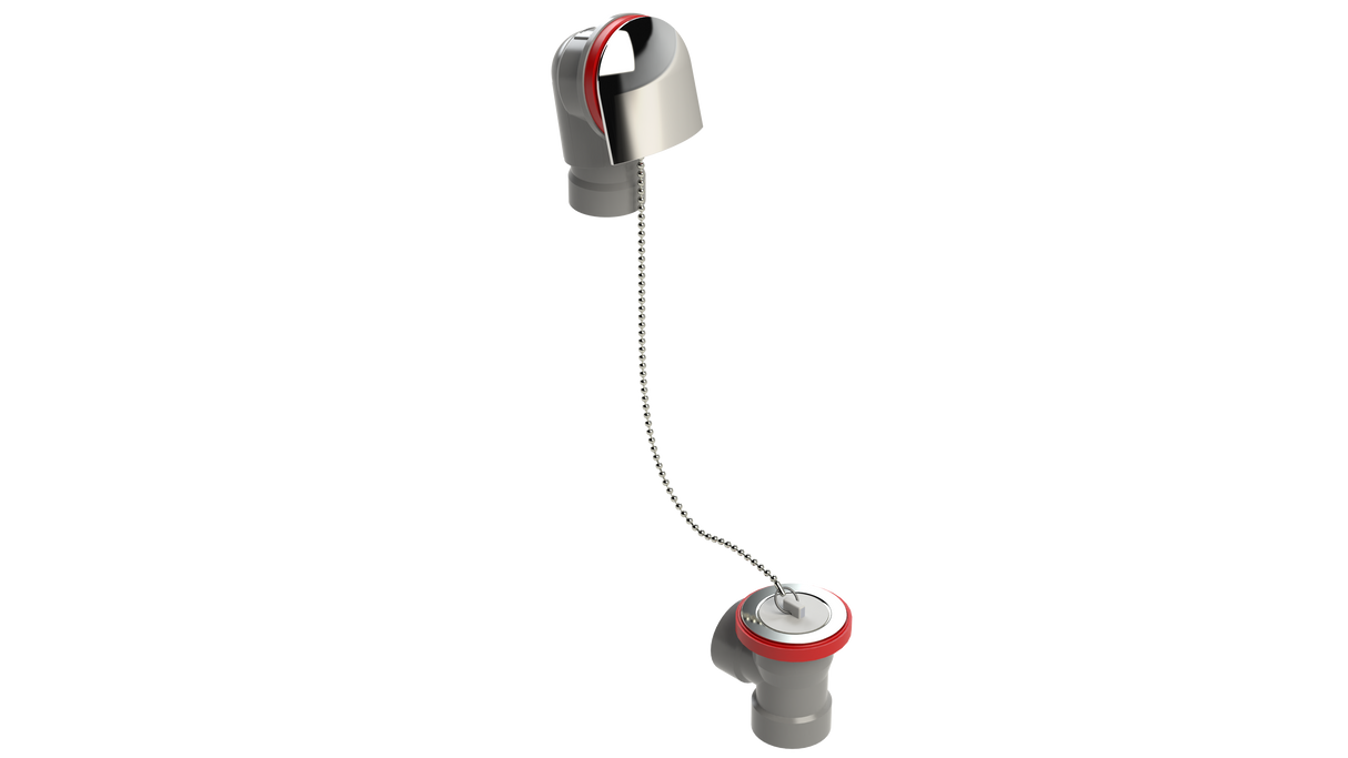 FRZERO FR-PVC Offset Waste & Overflow Plug & Chain Half Kit (25DCSHK-CP)