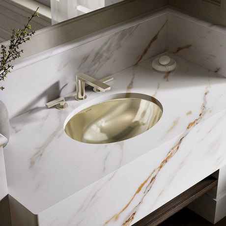 Rhythm® 23-1/4" oval undermount bathroom sink, no overflow