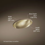 Rhythm® 23-1/4" oval undermount bathroom sink, no overflow