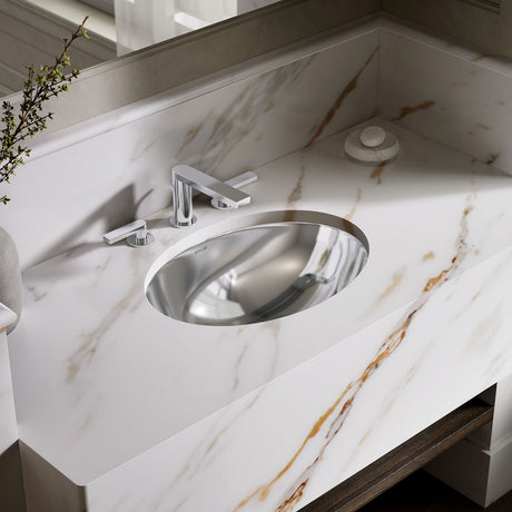 Rhythm® 23-1/4" oval undermount bathroom sink, no overflow