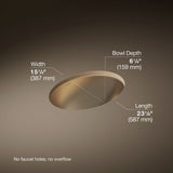 Rhythm® 23-1/4" oval undermount bathroom sink, no overflow