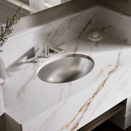Rhythm® 23-1/4" oval undermount bathroom sink, no overflow