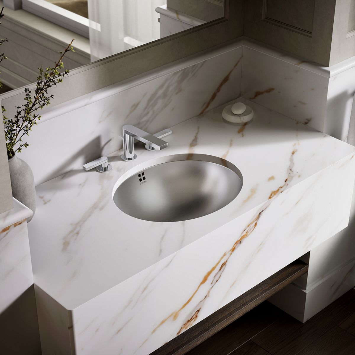 Bachata® 20" oval drop-in/undermount bathroom sink