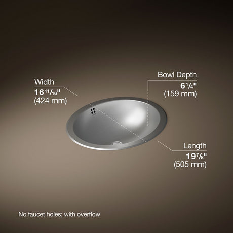 Bachata® 20" oval drop-in/undermount bathroom sink