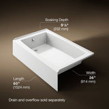 Entity® 60" x 36" alcove bath with left drain