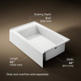 Entity® 60" x 36" alcove bath with right drain