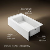 Entity® 60" x 32" alcove bath with right drain