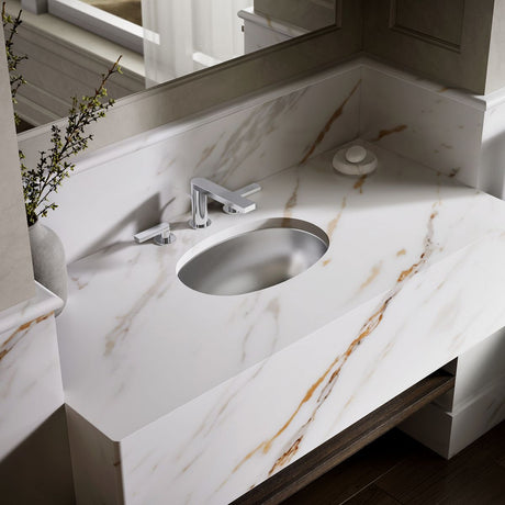 Bolero® 16-3/4" oval drop-in/undermount bathroom sink, no overflow