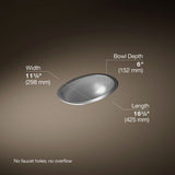 Bolero® 16-3/4" oval drop-in/undermount bathroom sink, no overflow