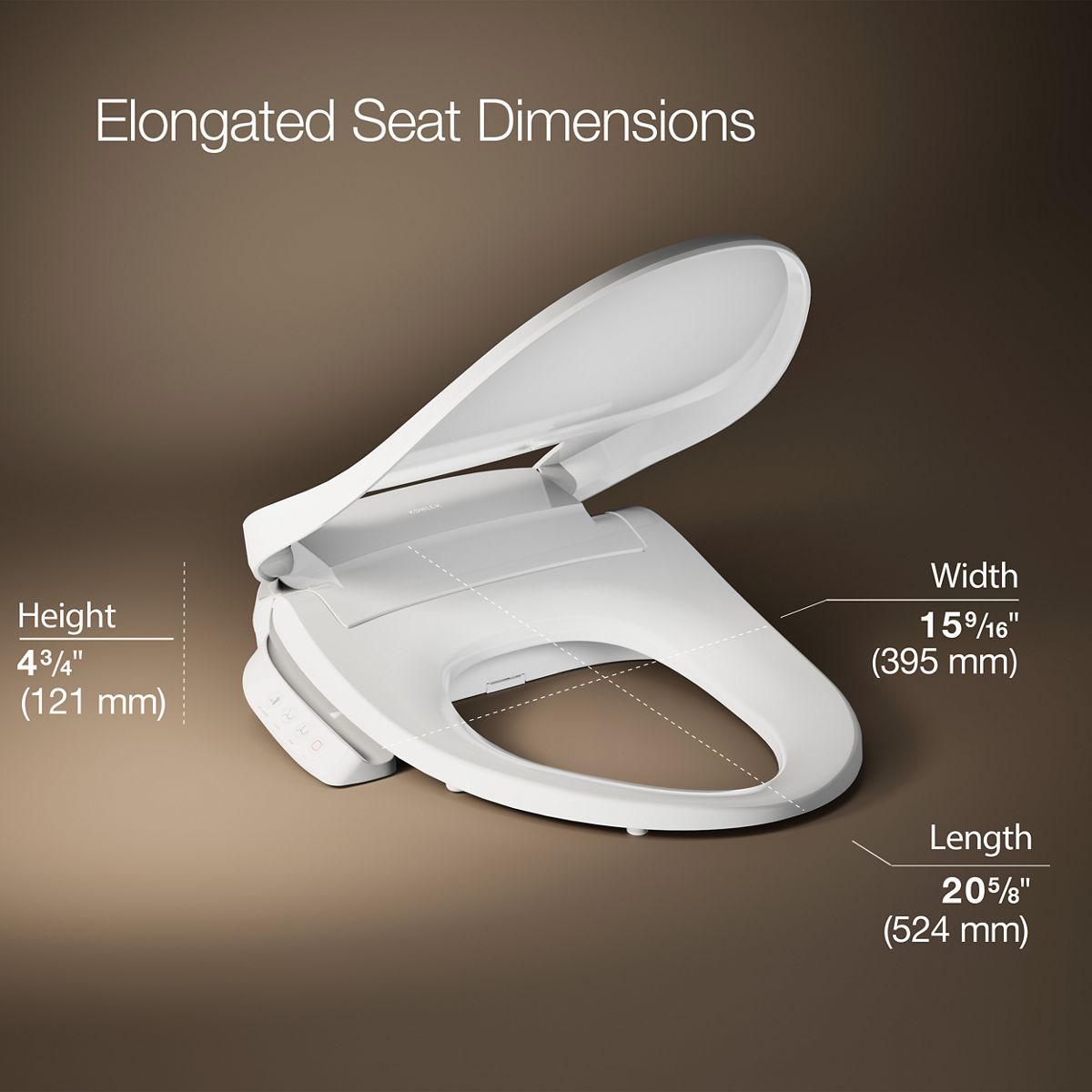 PureWash® E545 Elongated bidet toilet seat