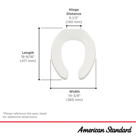 Commercial Heavy Duty Open Front Elongated Toilet Seat with EverClean® Surface