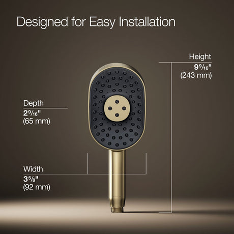 Statement® Oblong three-function handshower, 2.5 gpm