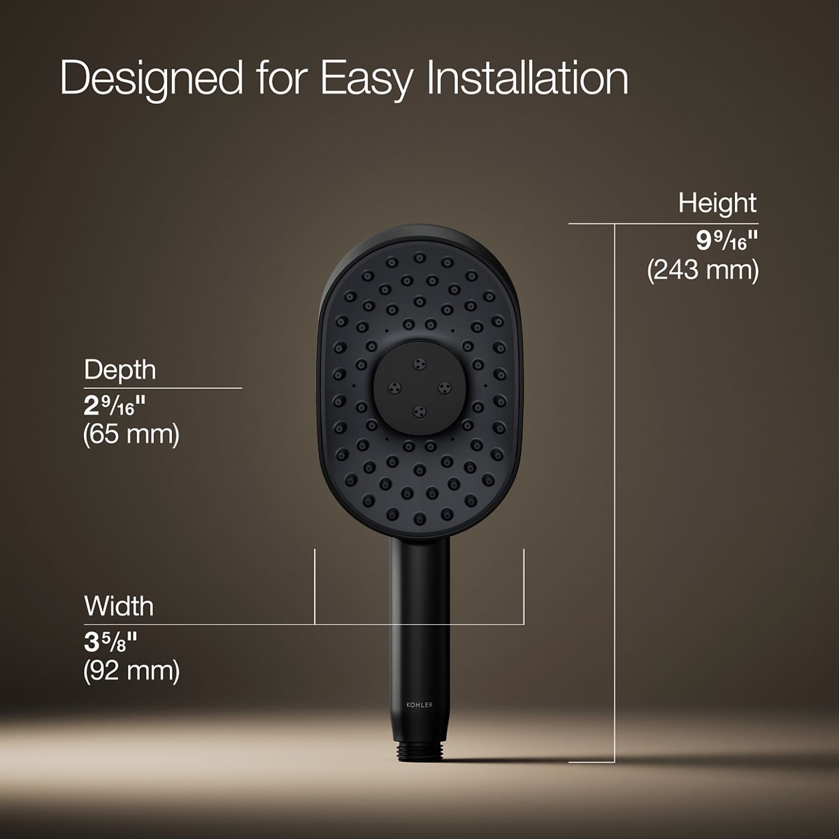 Statement® Oblong three-function handshower, 2.5 gpm