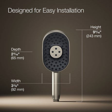 Statement® Oblong three-function handshower, 2.5 gpm