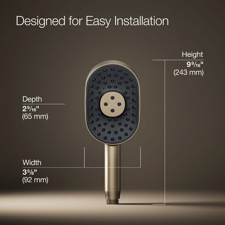 Statement® Oblong three-function handshower, 2.5 gpm