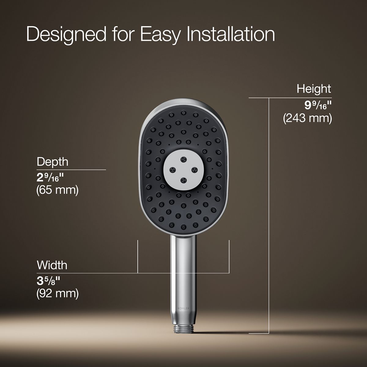 Statement® Oblong three-function handshower, 2.5 gpm