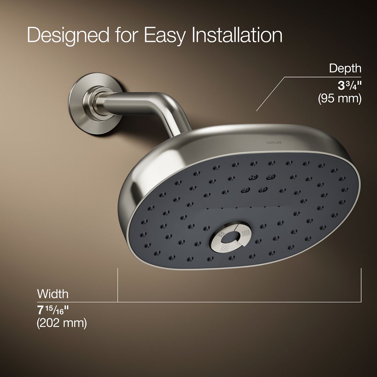 Statement® Three-function showerhead, 2.5 gpm