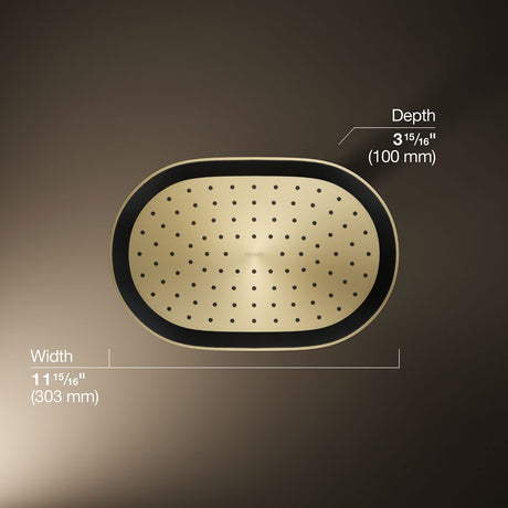 Statement® Oblong 12" single-function rainhead, 2.5 gpm