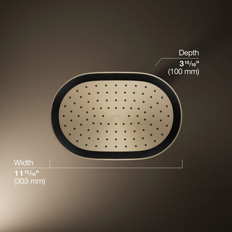 Statement® Oblong 12" single-function rainhead, 2.5 gpm