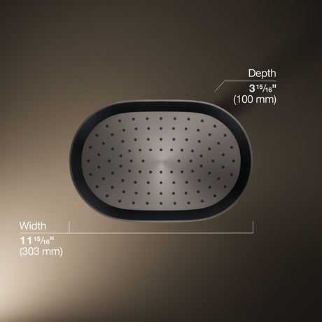 Statement® Oblong 12" single-function rainhead, 2.5 gpm