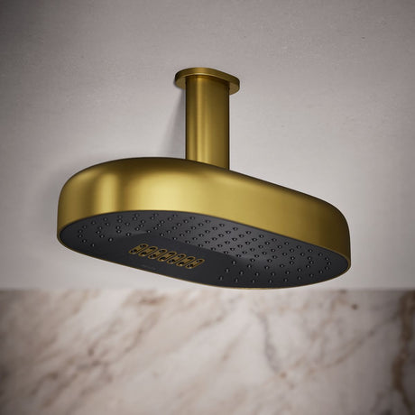 Statement® Oblong 14" two-function rainhead, 2.5 gpm