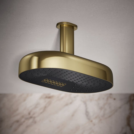 Statement® Oblong 14" two-function rainhead, 2.5 gpm