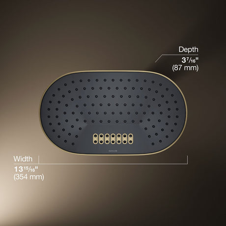 Statement® Oblong 14" two-function rainhead, 1.75 gpm