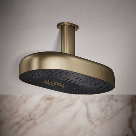 Statement® Oblong 14" two-function rainhead, 1.75 gpm
