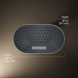 Statement® Oblong 14" two-function rainhead, 2.5 gpm