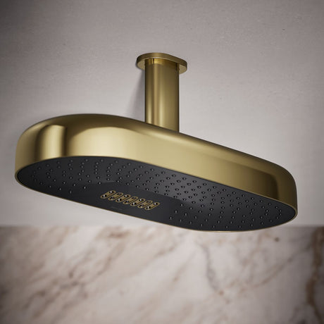 Statement® Oblong 18" two-function rainhead, 2.5 gpm