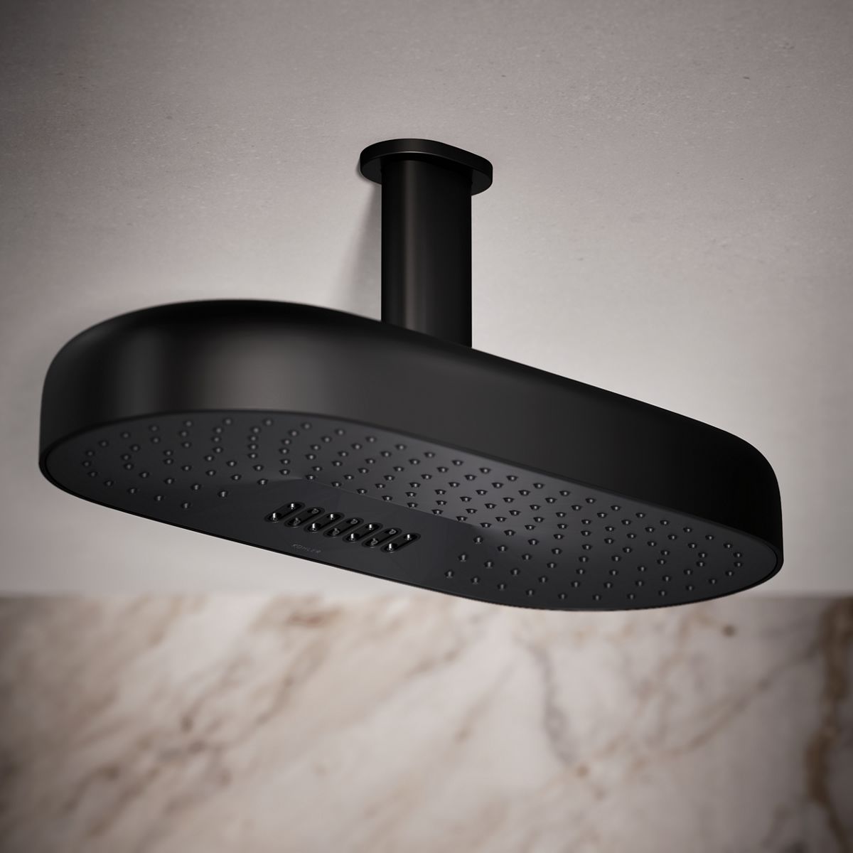 Statement® Oblong 18" two-function rainhead, 2.5 gpm