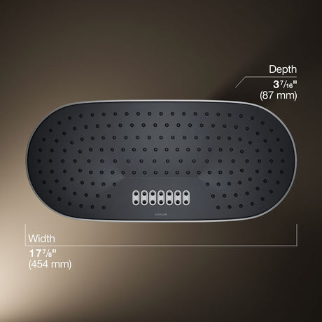 Statement® Oblong 18" two-function rainhead, 2.5 gpm