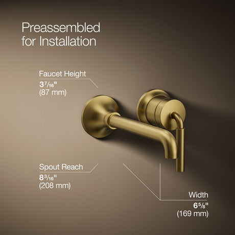 Tone™ Wall-mount single-handle bathroom sink faucet, 1.2 gpm