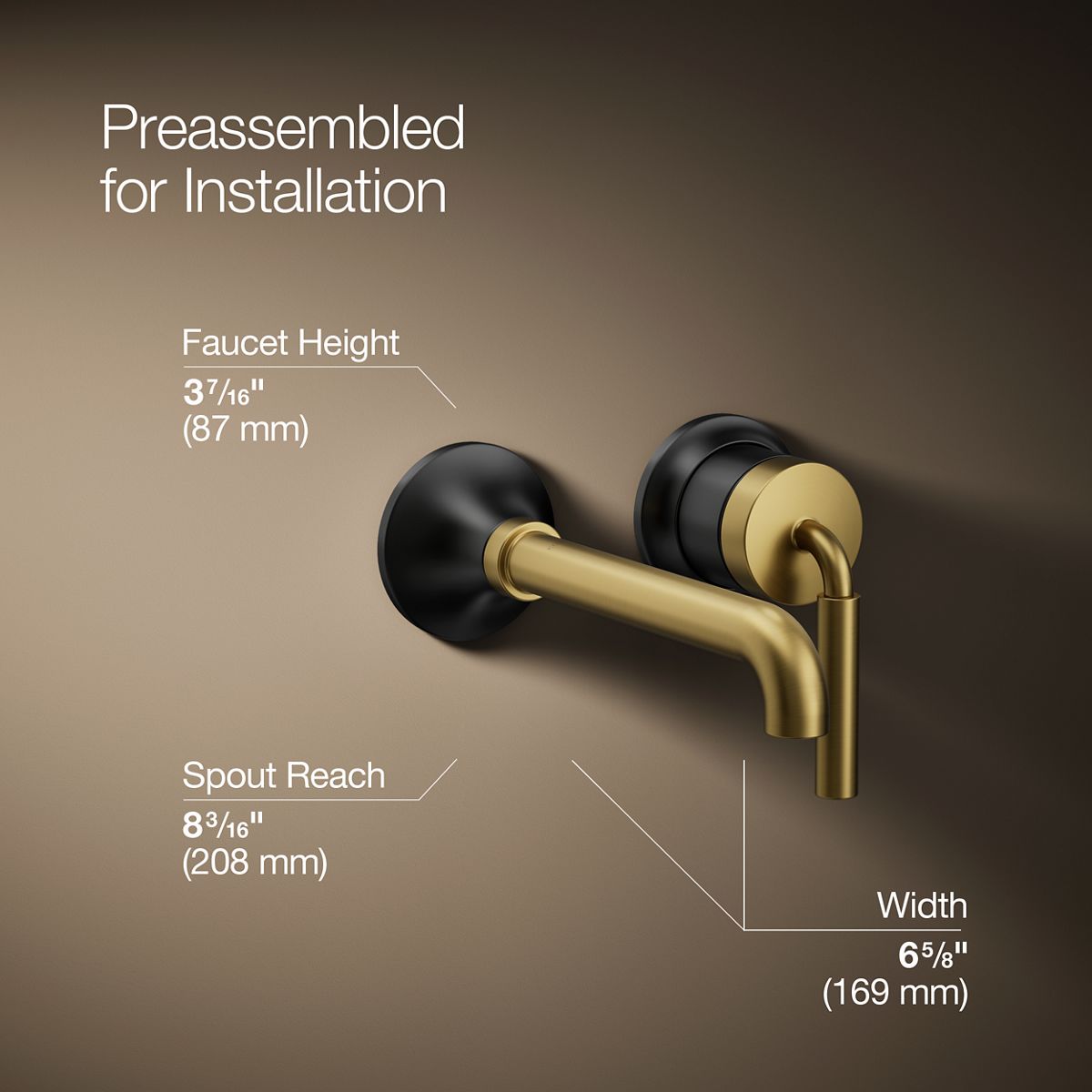 Tone™ Wall-mount single-handle bathroom sink faucet, 1.2 gpm