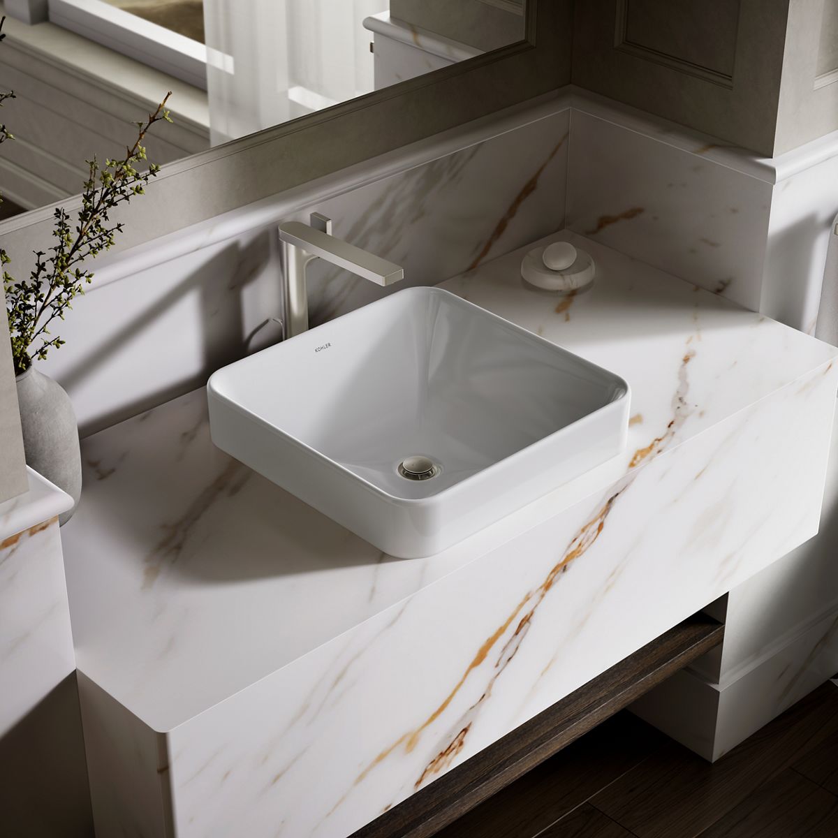 Vox® 16-1/4" square vessel bathroom sink