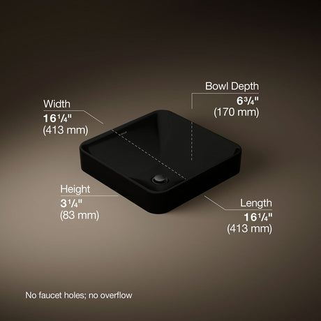 Vox® 16-1/4" square vessel bathroom sink