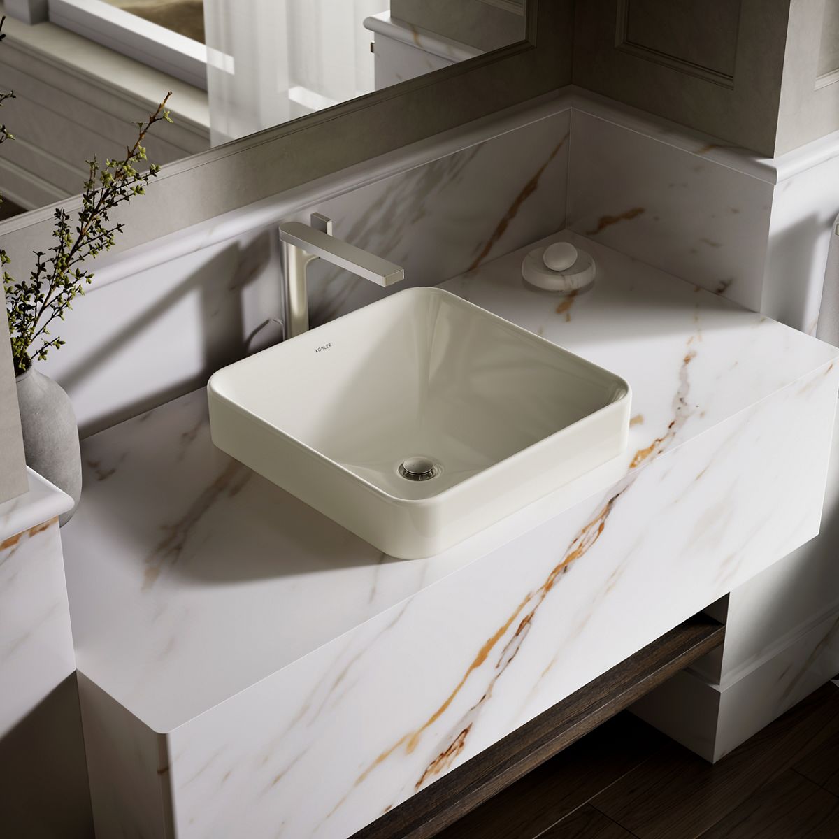 Vox® 16-1/4" square vessel bathroom sink