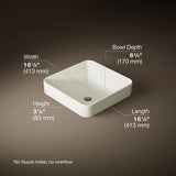 Vox® 16-1/4" square vessel bathroom sink