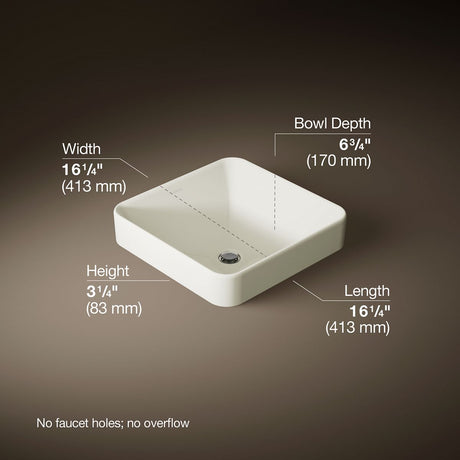 Vox® 16-1/4" square vessel bathroom sink