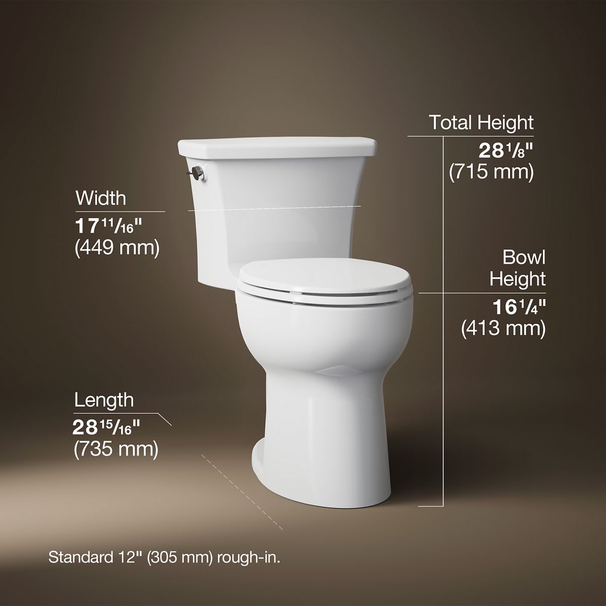 Highline® One-piece elongated toilet, 1.28 gpf
