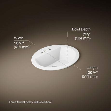 Bryant® 20-1/4" oval drop-in bathroom sink