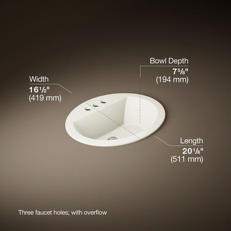 Bryant® 20-1/4" oval drop-in bathroom sink
