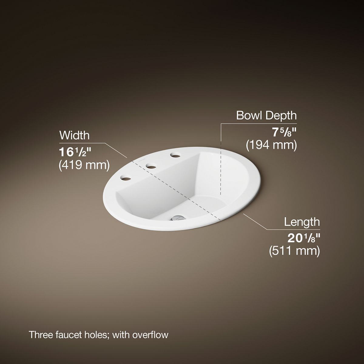 Bryant® 20-1/4" oval drop-in bathroom sink