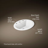 Bryant® 20-1/4" oval drop-in bathroom sink