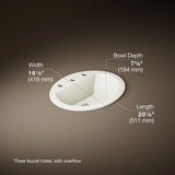 Bryant® 20-1/4" oval drop-in bathroom sink