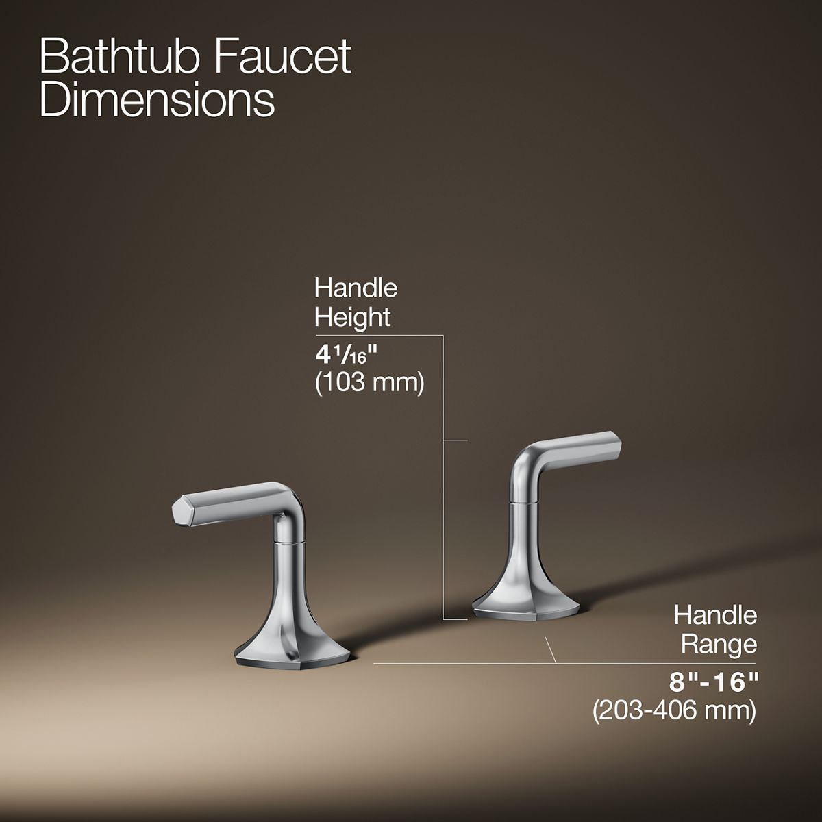 Occasion® Deck-mount bath faucet handles with Lever design