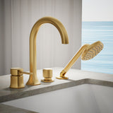 Occasion® Deck-mount handshower holder and two-way diverter valve