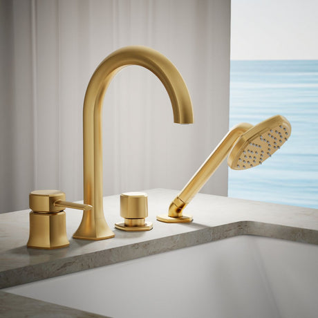 Occasion® Deck-mount handshower holder and two-way diverter valve