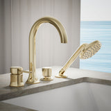 Occasion® Deck-mount handshower holder and two-way diverter valve