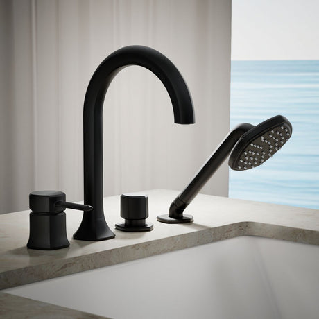 Occasion® Deck-mount handshower holder and two-way diverter valve